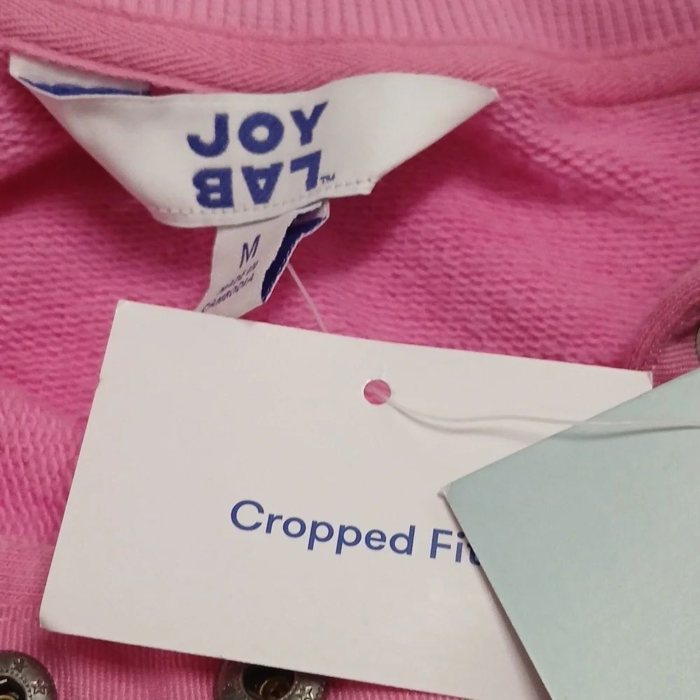 JoyLab Pink Cropped Pullover Sweatshirt Sz M NWT - Picture 8 of 10